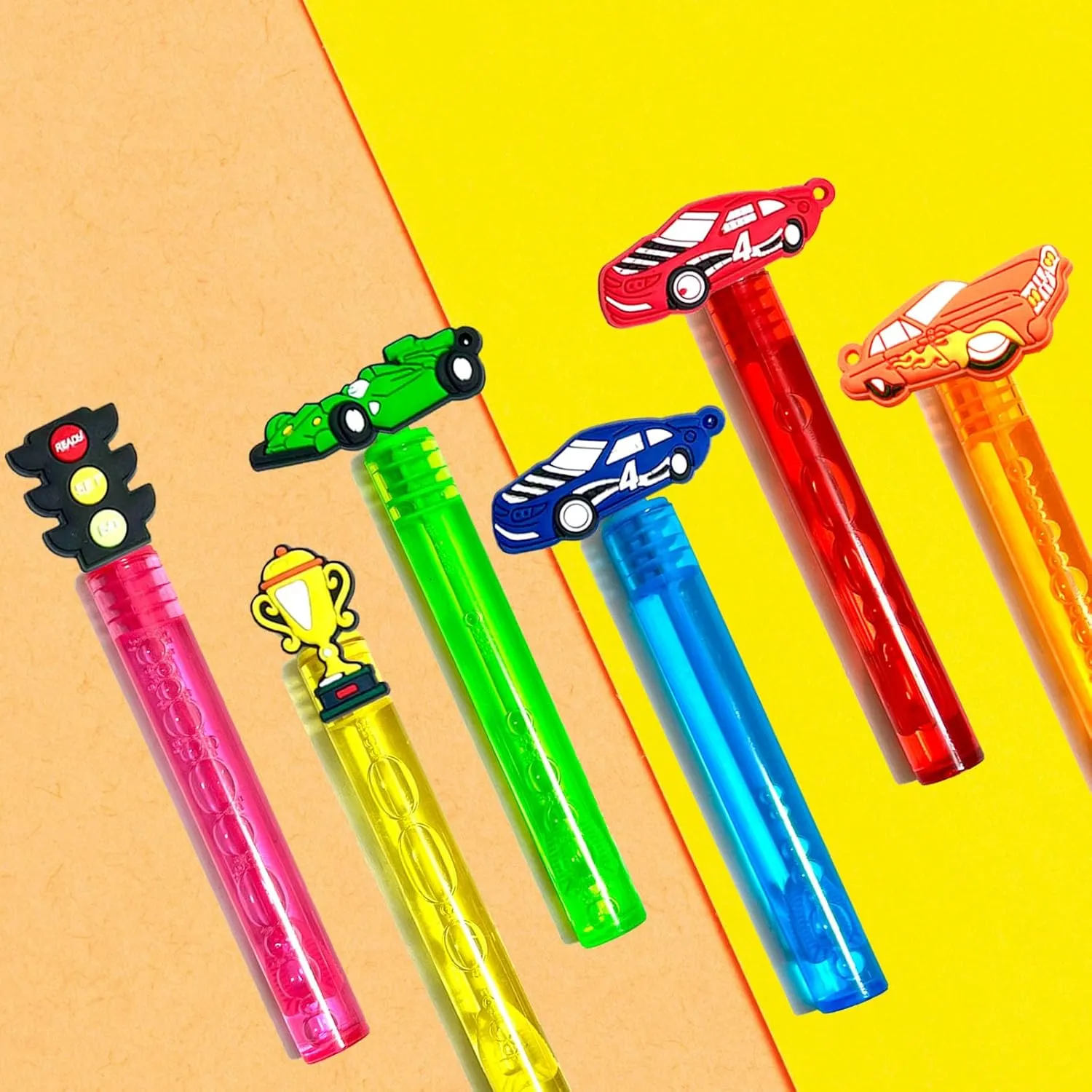 Race Car Party Favors,24Pcs Race Car Bubble Wands for Kids,Cool Bubble Wand for Birthday Party Supplies,Classroom Prizes Pinata Goodie Bag Stuffers Gifts