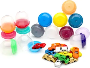 Racing Car Toys in Capsules - 250 Pcs - 1.1 Inch Plastic Capsules with Mini Racing Cars Toys for Kids Inside - Bulk Easter Basket Stuffers Classroom Prizes
