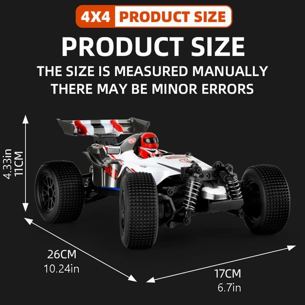 RC Cars,1:18 Scale All Terrain Remote Control Car,4WD 2.4 GHz Off Road High Speed 35 Km/h RC Monster Truck Racing Cars with LED Headlight, Xmas Gifts for Kid and Adults.