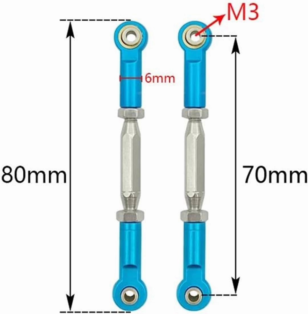 RC Parts for for traxxas for Slash 4X4 for VXL 2WD for Rustler for Stampede for Hoss 1/10 RC Car Upgrades Parts Turnbuckles Camber Link Rod Linkage Set(Natural)
