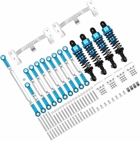 RC Parts for MN D90 for MN99S MN98 MN91 MN96 1/12 RC Car Upgrades Parts Metal for Chassis Link Rod Pull Rod Mount Holder Shock Absorber Sets Accessories(Natural)