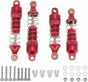 Rc Special Shock Absorber For Losi For Mini-T 2WD 1/18 4Pcs Metal Front & Rear Shock Absorber For Spring Dampers Red Rc Truck Parts And Accessories Replacement Use