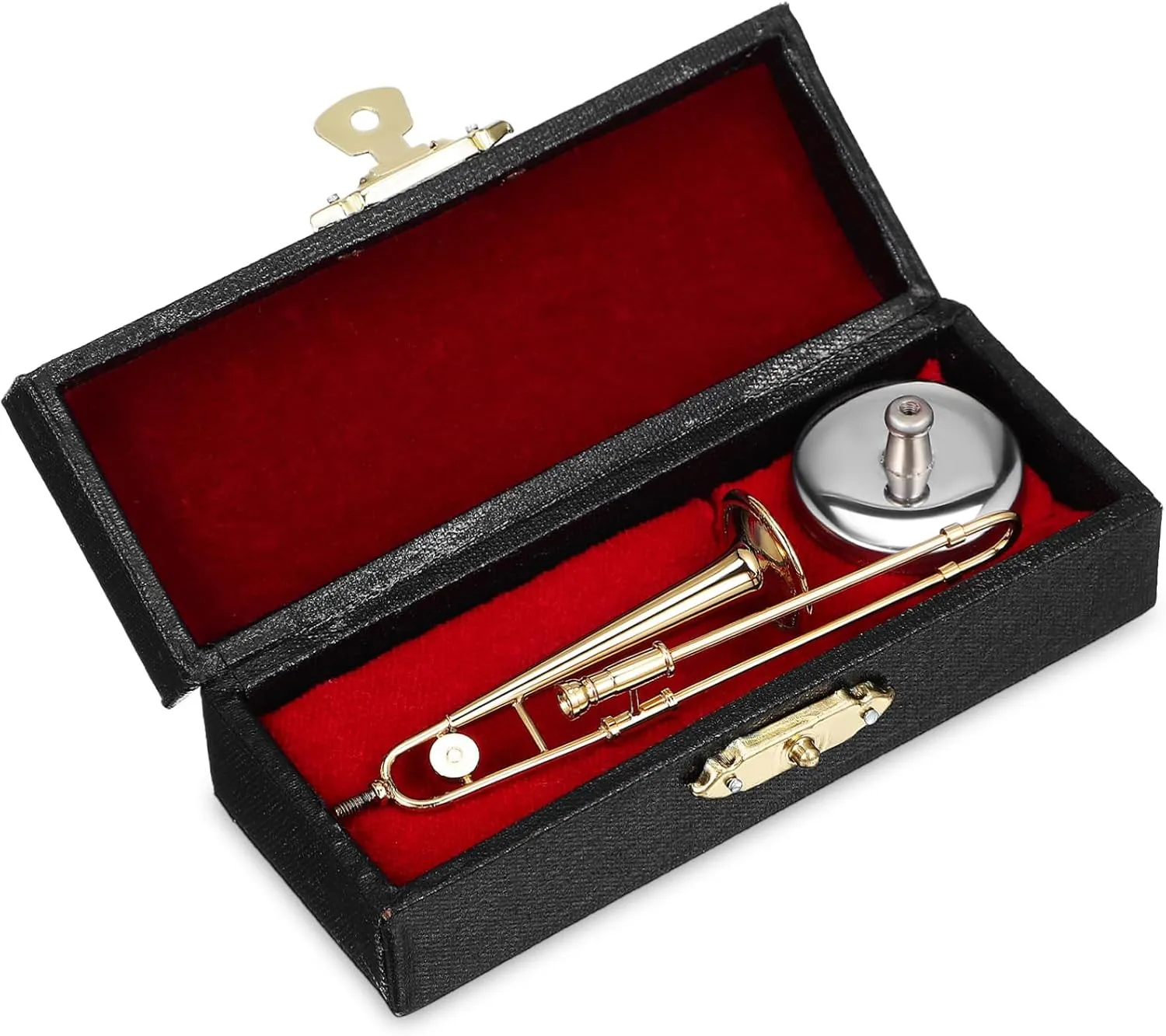 Realistic Mini Trombone Model Miniature Instrument Toy for Music Lovers