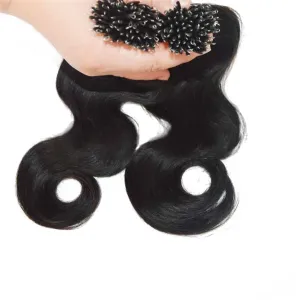 Remeehi 100Strands Body Wave Micro Bead Nano Rings hair extension 100% Brazilian Virgin Human Hair 1G/S 18 Inches #99J Dark Wine