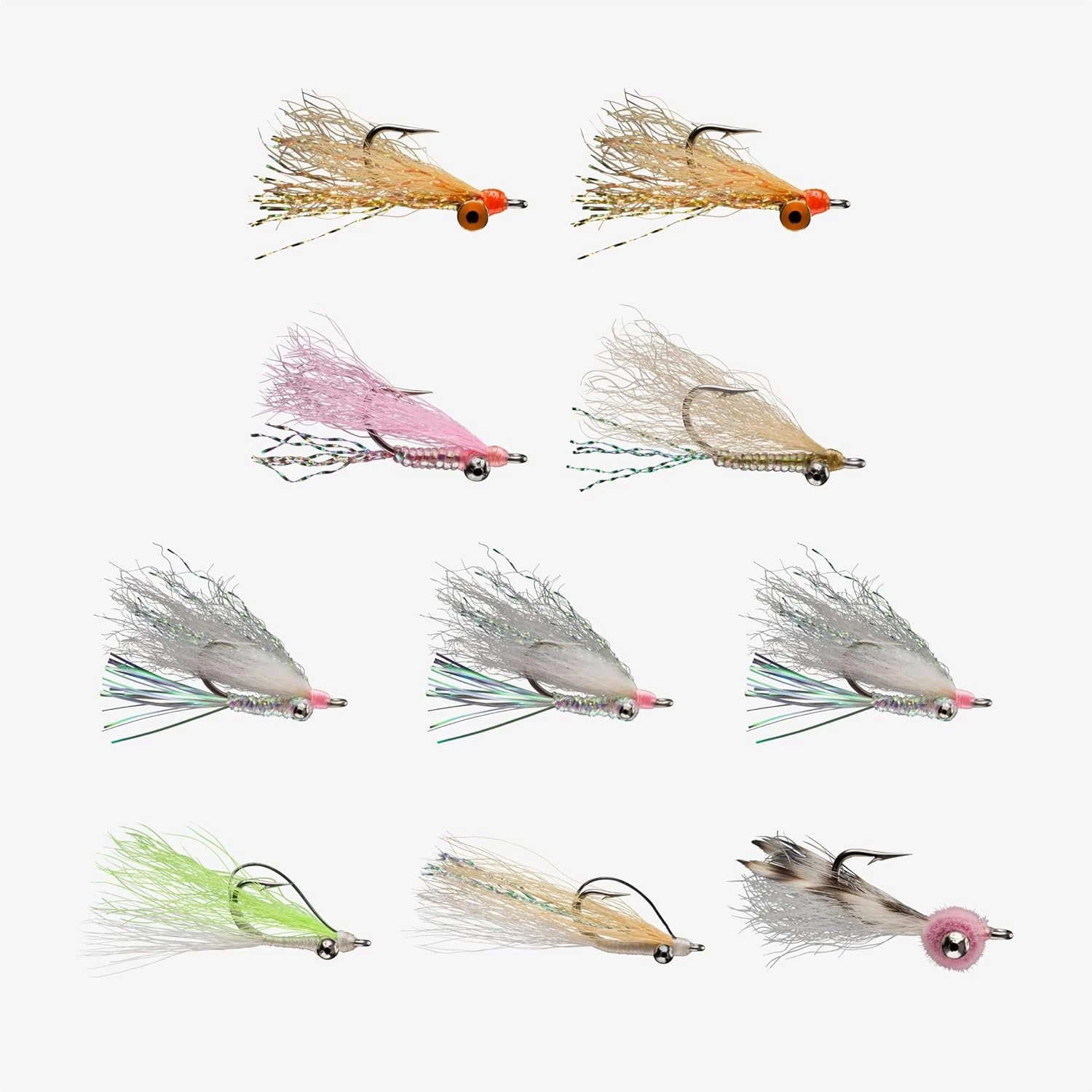 RIO Products Fly Fishing Flies Kit Assortment for Saltwater Fishing, Signature Flies for Bonefish, Permit, and Tarpon, 7/8/10pcs