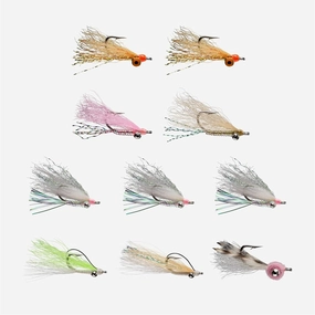 RIO Products Fly Fishing Flies Kit Assortment for Saltwater Fishing, Signature Flies for Bonefish, Permit, and Tarpon, 7/8/10pcs