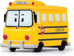 Robocar Poli, Schoolb DIE-CAST Metal Toy Cars, School Bus Toys, Mini Model Vehicle Toy Diecast Vehicle Party Birthday Gifts Toys for Toddlers Age 1-5 Boys Girls