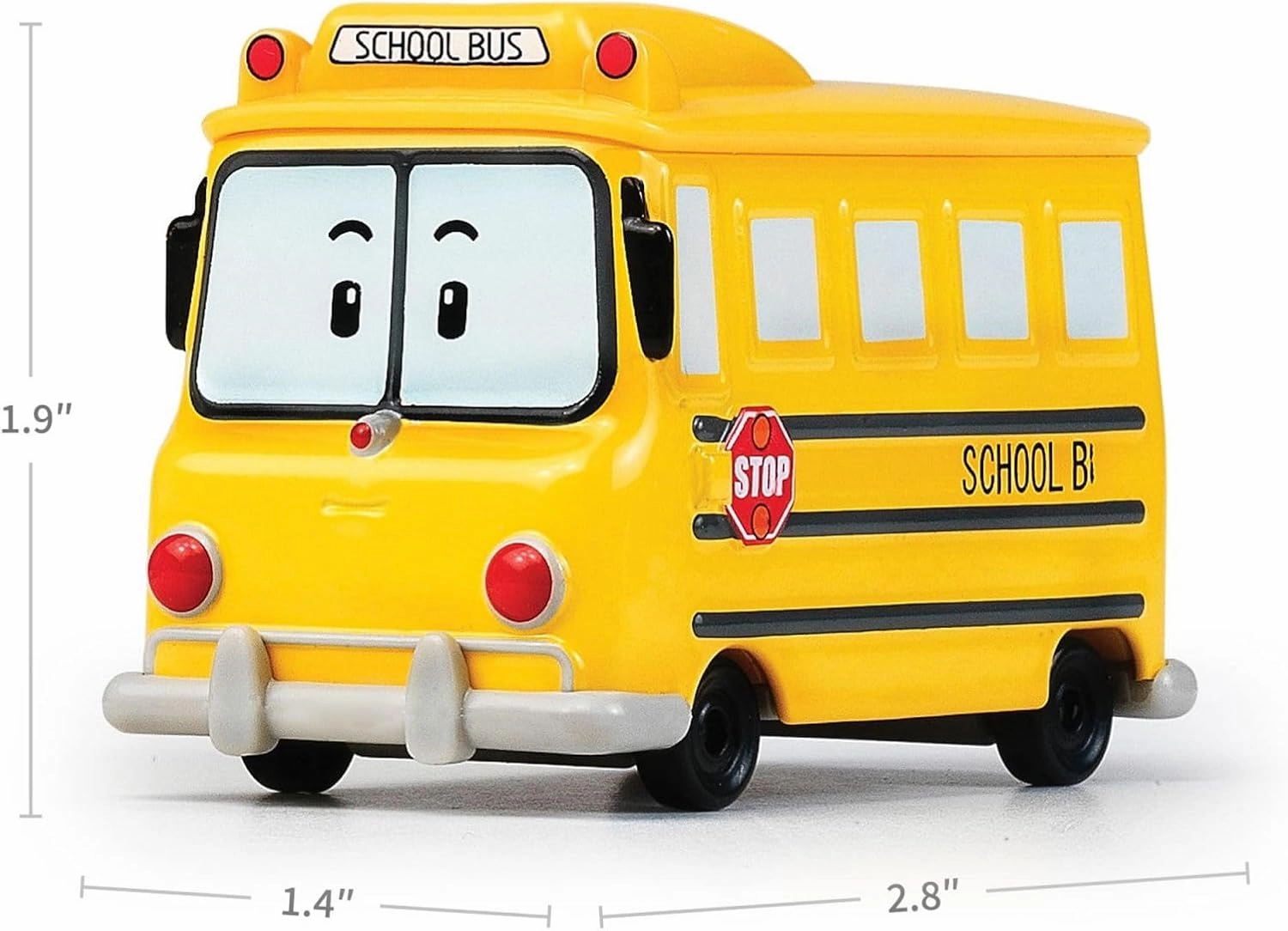 Robocar Poli, Schoolb DIE-CAST Metal Toy Cars, School Bus Toys, Mini Model Vehicle Toy Diecast Vehicle Party Birthday Gifts Toys for Toddlers Age 1-5 Boys Girls