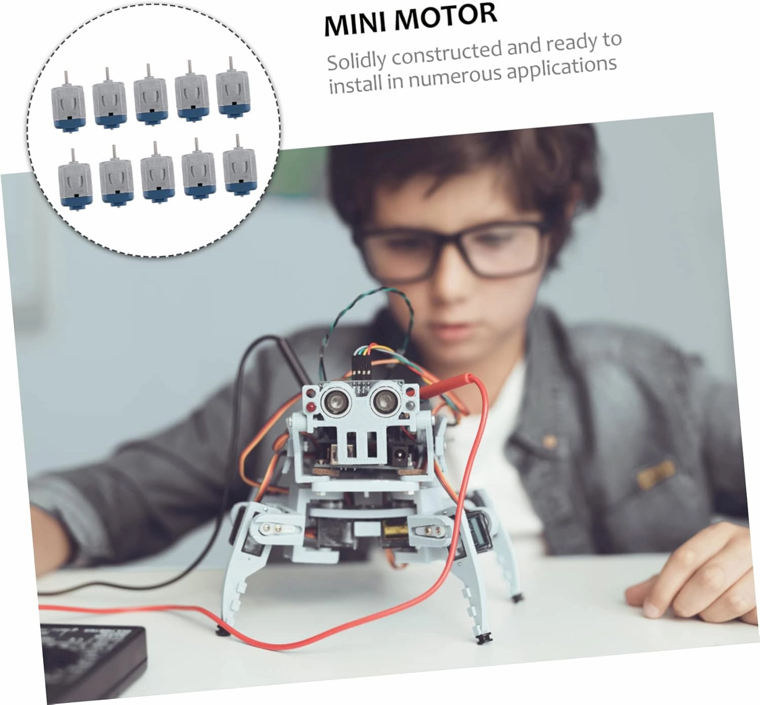 Robot Toys Boys and Girls Car Toys DIY Parts 10pcs Mini Dc Motor 3v-6v Gear Motor Low Noise Random Color