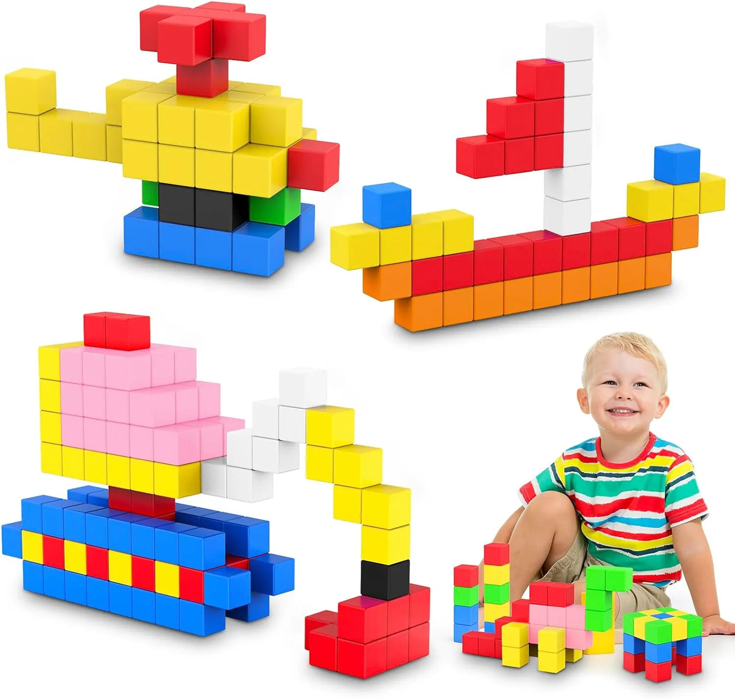 ROMDS 64 PCS Magnetic Blocks Toddler Toys Sensory Toys Magnetic Building Blocks Toys for Toddlers 3 4 5 6 7 8  Years Old Boys Girls
