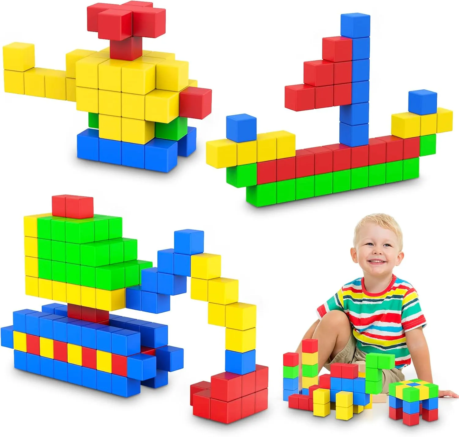 ROMDS Magnetic Blocks 32 Pieces,1 inch Large Magnetic Building Blocks for Ages 3  Year Old Boys and Girls,3D Magnetic Cubes for Kids,Preschool STEM Educational Sensory Magnet Toys