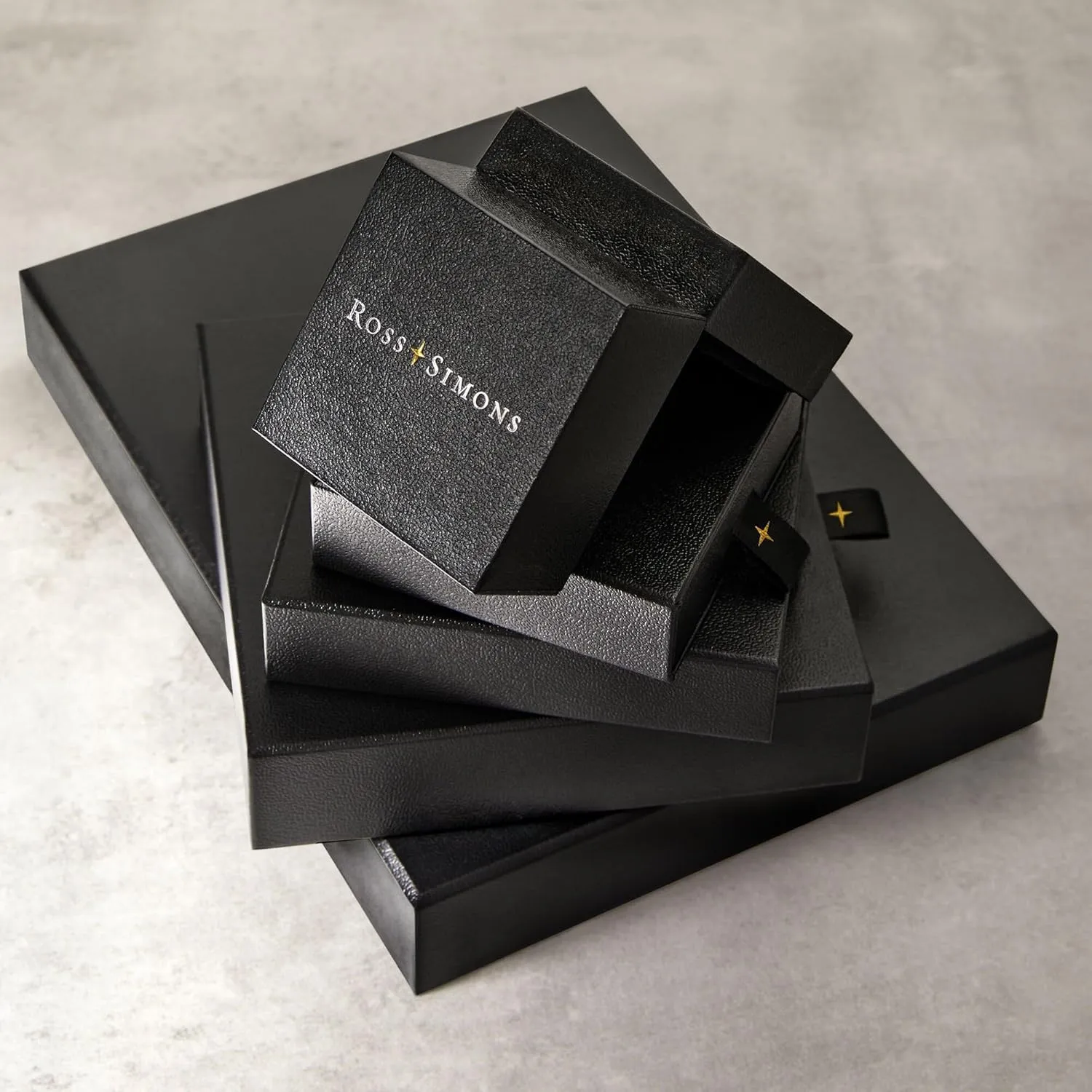 Ross-Simons 0.60 ct. t.w. Black Spinel and Scrollwork Jewelry Set: 3 Rings in 18kt Gold Over Sterling