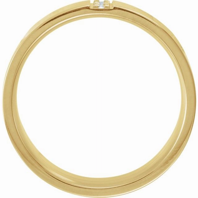 Round Diamond Ravine Band - 8mm Recycled Gold Wedding band with diamonds