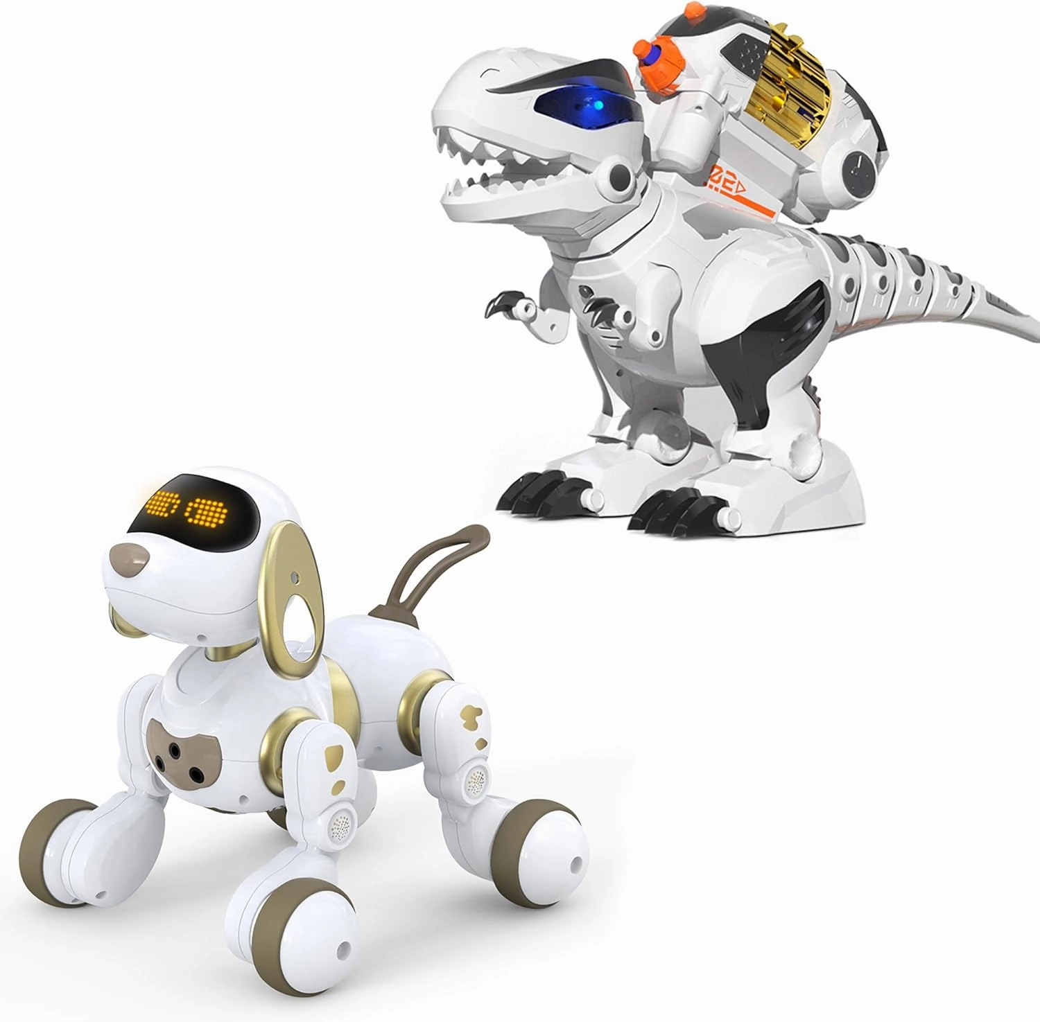 Ruko 18011 Remote Control Robot Dog and 8809 Remote Control Dinosaur, Present for 4 5 6 7 8 9 Years Old Kids Boys and Girls