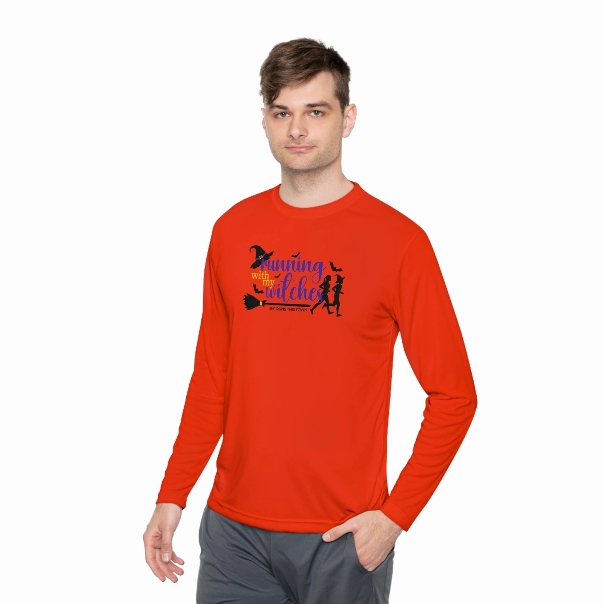 Running with my Witches Unisex Lightweight Long Sleeve Tee