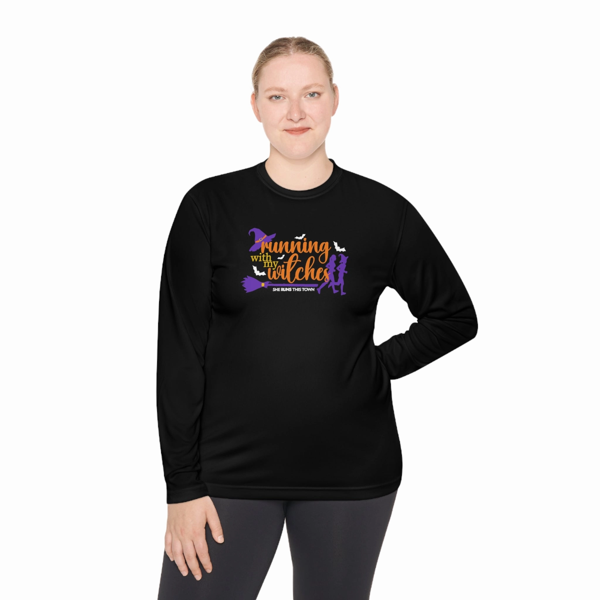 Running with my Witches Unisex Lightweight Long Sleeve Tee