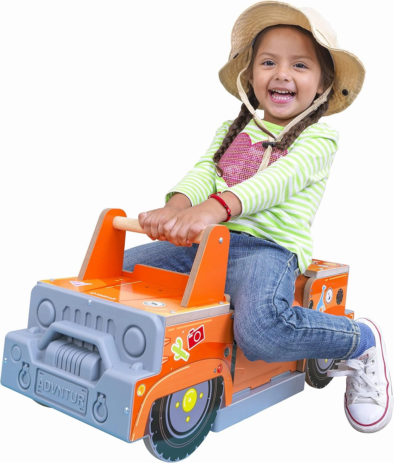Safari 2-in-1 Ride and Play Ride-On Toy and Play Set with EZ Kraft Assembly™, Animal Sounds and 9 Pieces