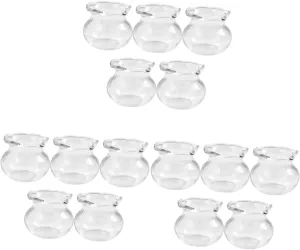 SAFIGLE 15 Pcs Doll House Fish Tank Terrarium Decor Miniature Glass Ornaments Miniature Glass Animals Micro Miniature Accessories Exquisite Miniature Accessories Simulated Fish Bowls Glass