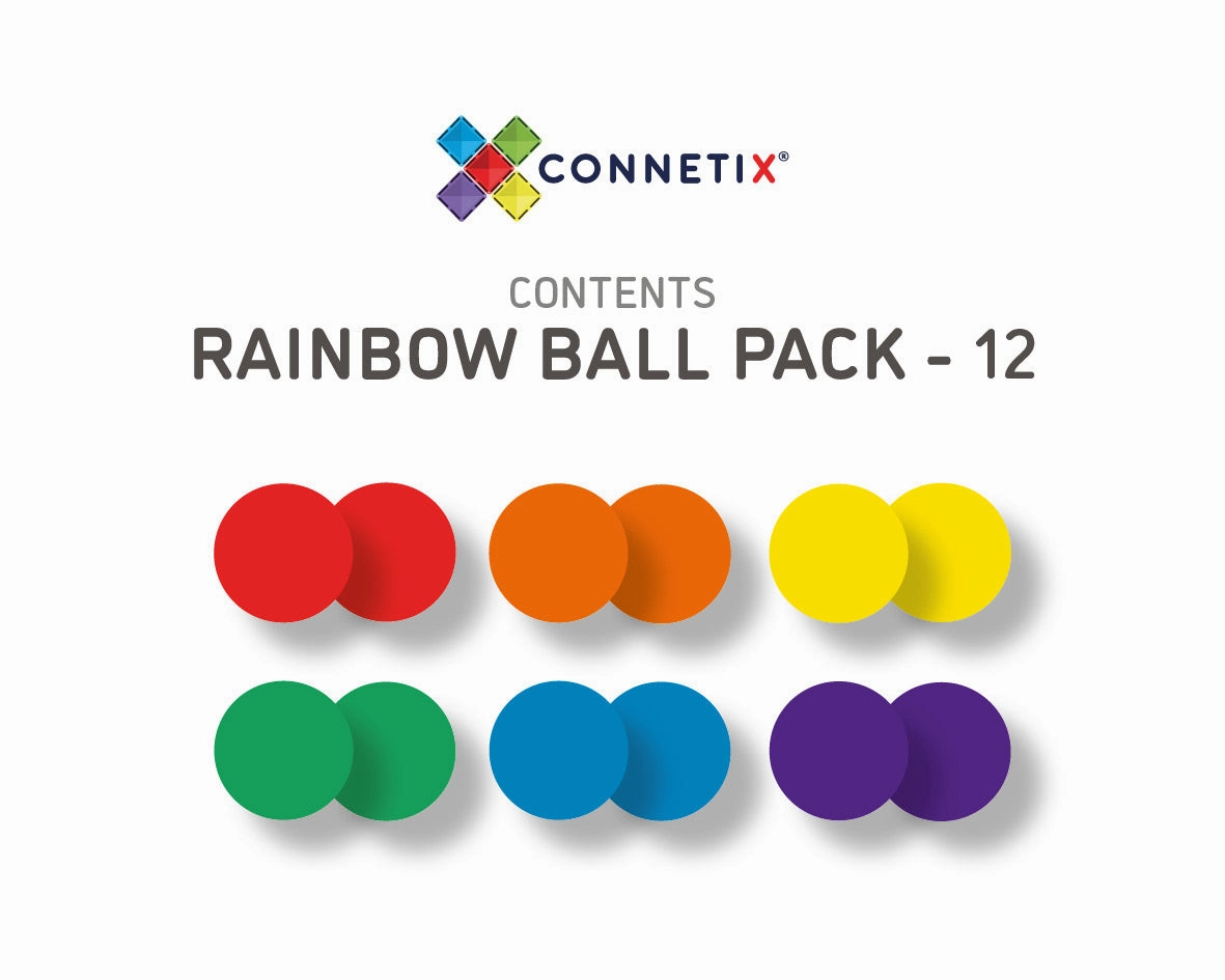 Sale Connetix Tiles 12 Pc Rainbow Replacement Ball Pack