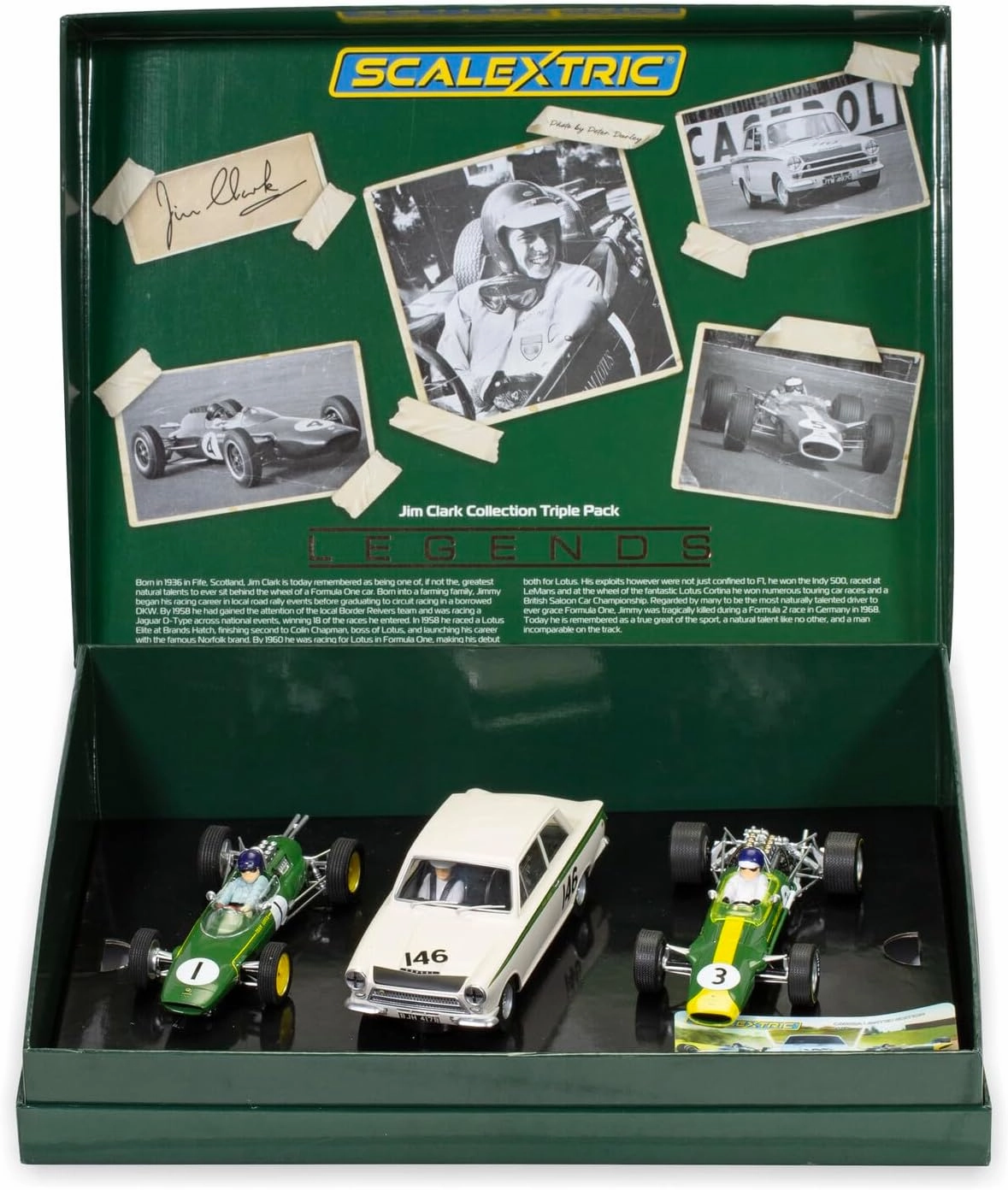 Scalextric The Legend of Jim Clark Triple Pack 1:32 Slot Race Cars Limited Edition Box C4395A