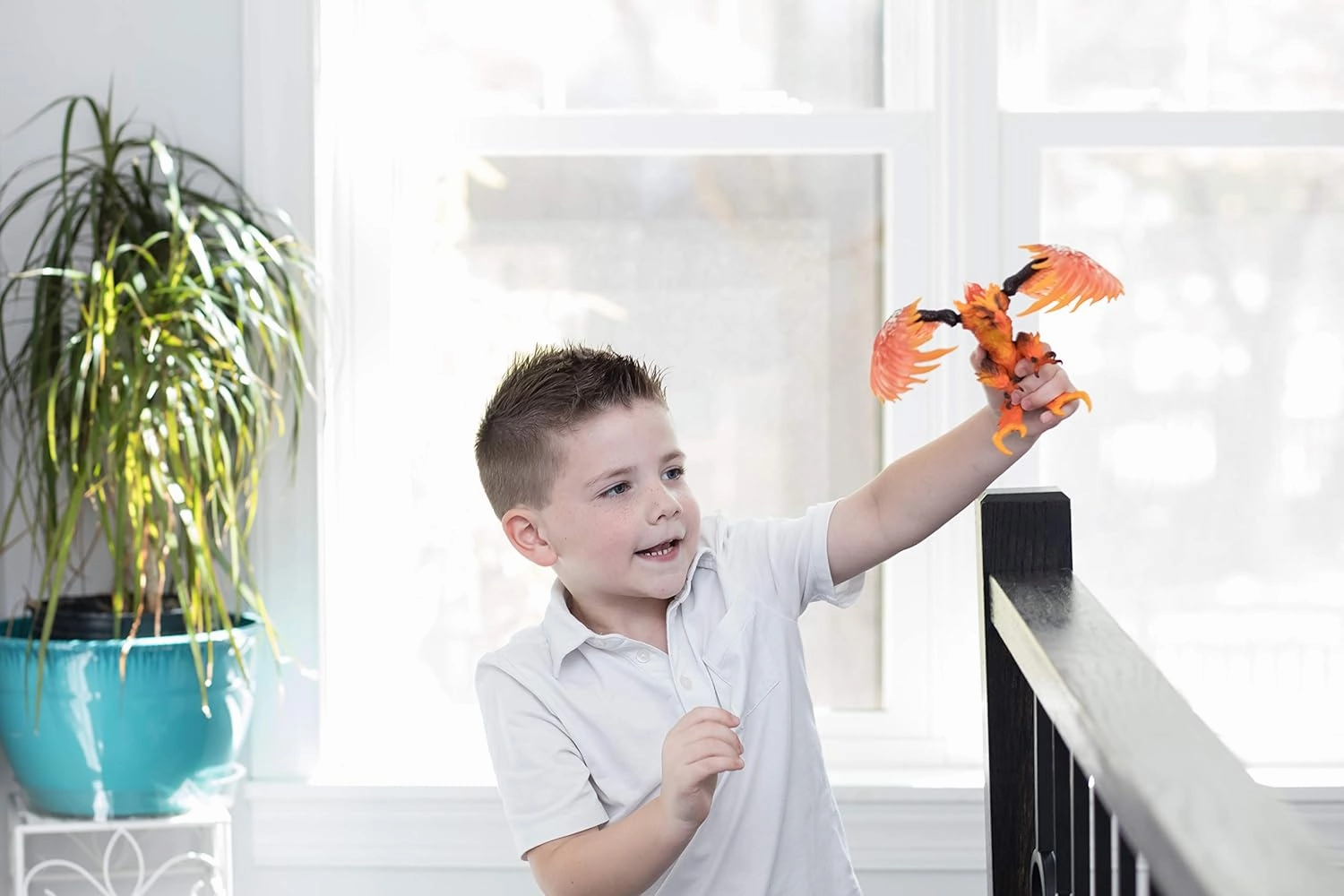 Schleich Eldrador Creatures - 7" Fire Eagle Toy - Movable Wing Lava Griffin Action Figure for Boys and Girls - Mythical Creature Figures - Fantasy Beast Figurine - Monster Toys - Kids Ages 7  - 42511