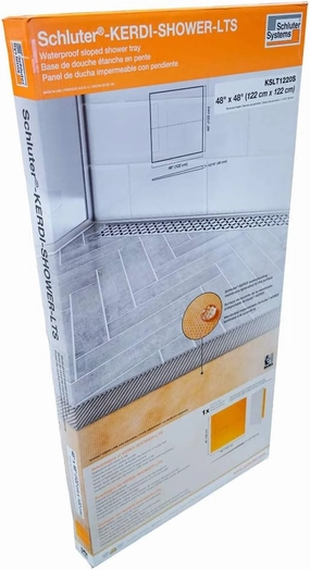 Schluter Kerdi 48" x 48" Linear Shower Tray Wall Drain Placement 1-13/16" End Height