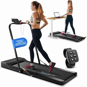 SereneLife Folding Treadmill Exercise Running Machine, Under Desk Storage, Electric Motorized with16 Pre-Set Program, Bluetooth Integration, Home Gym/Office, Walking or Jogging, 265lbs Capacity