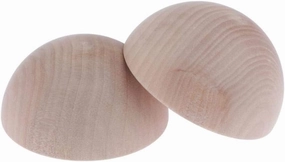 Set of 2 7.5cm Wooden Half-Split Balls Kids Toy Gift DIY Craft