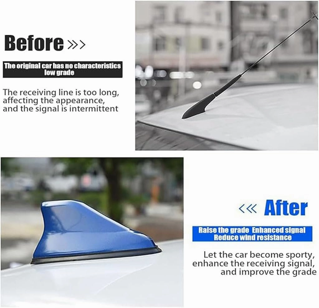 Shark Fin Antenna Cover for Buick Excelle GT 2015-2024, Automotive Top Roof Aerials Radio Antenna Base Waterproof Car Accessories,Blue