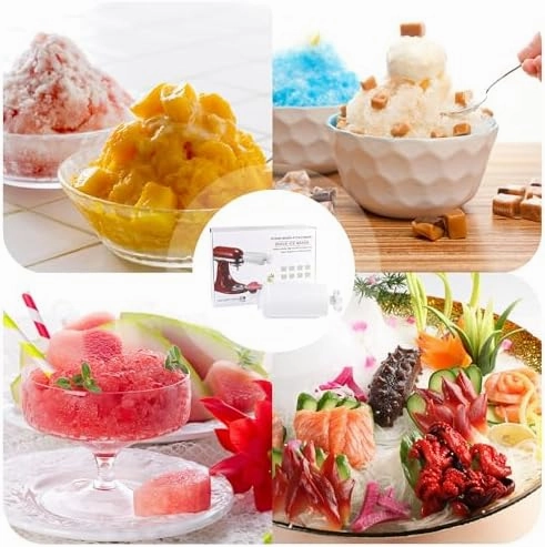 Shave Ice Attachment for KitchenAid Stand Mixers with 8 Ice mold, Ice Shaver Attachment, Snow Cone Attachment/Maker (Machine/Mixer Not Included)