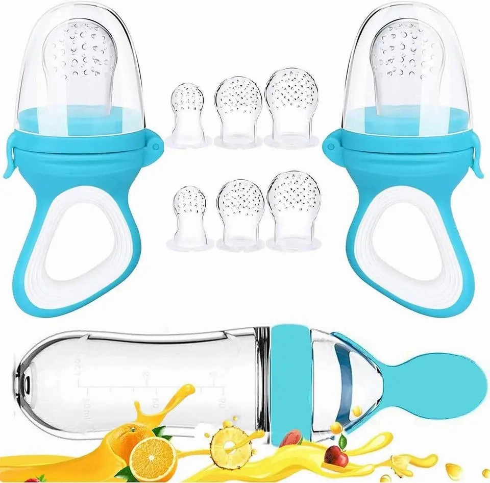 Silicone Baby Squeeze Feeder with Spoon – Food Supplement Bottle