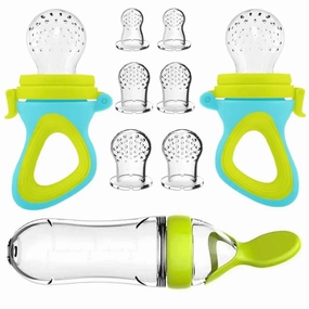 Silicone Baby Squeeze Feeder with Spoon – Food Supplement Bottle