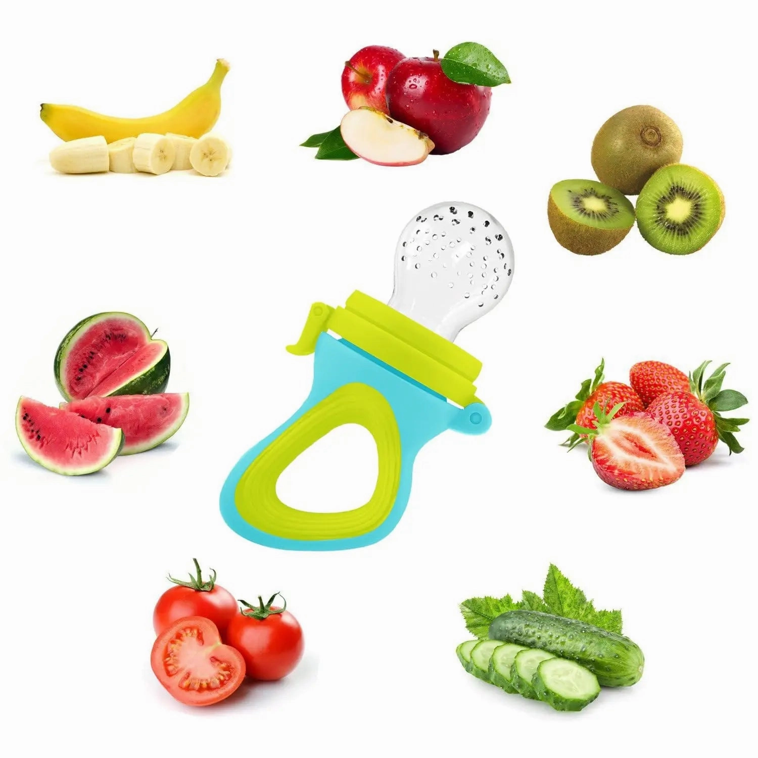 Silicone Baby Squeeze Feeder with Spoon – Food Supplement Bottle
