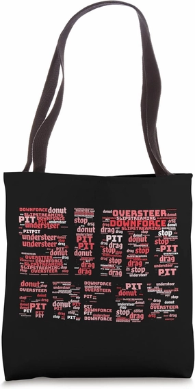 Sim racing word art race terminology Tote Bag