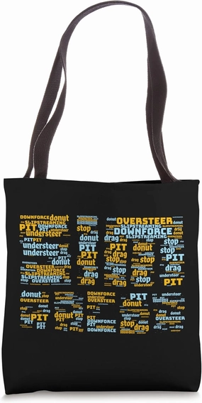Sim racing word art race terminology Tote Bag
