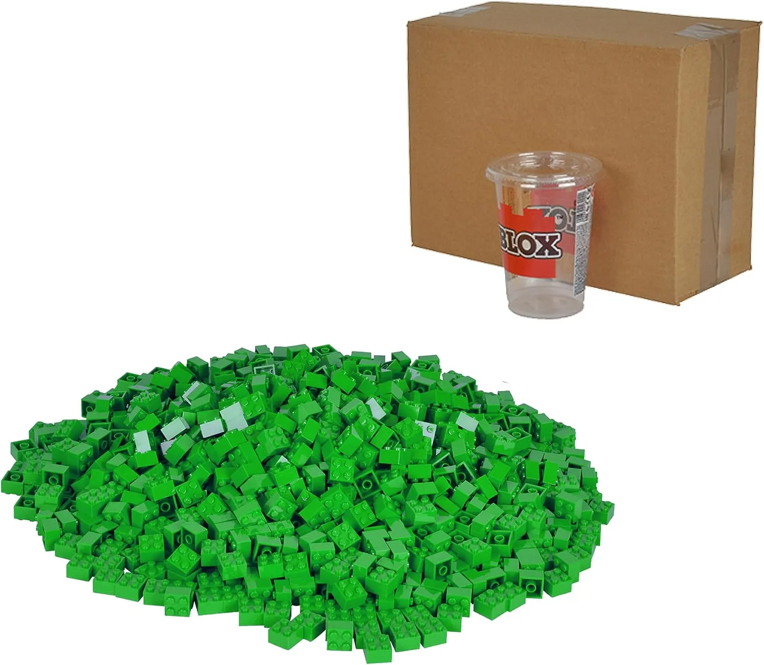 Simba Blox 104114552 – 1000 Green Building Blocks for Children from 3 Years, 4 Stones, in a Cardboard High Quality, Fully Compatible with Many Other Manufacturers