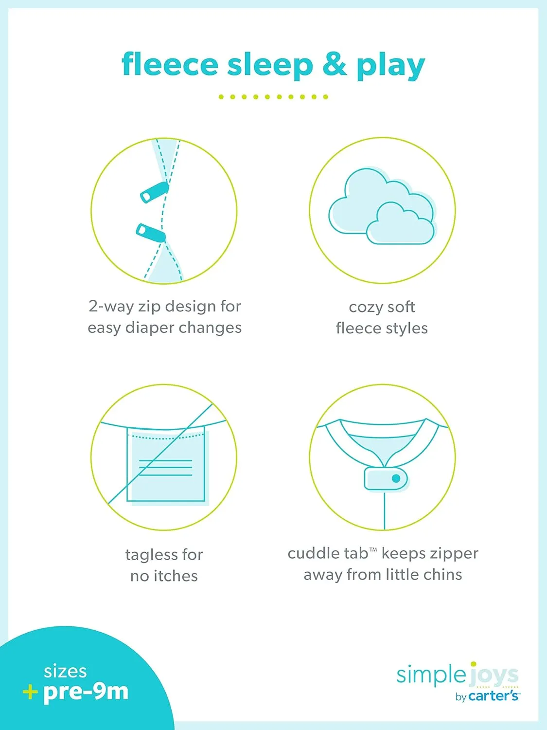 Simple Joys by Carter's Baby 2-Pack Neutral Fleece Footed Sleep and Play
