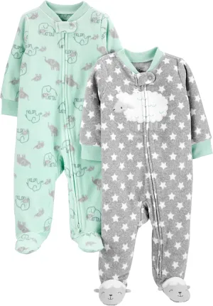 Simple Joys by Carter's Baby 2-Pack Neutral Fleece Footed Sleep and Play
