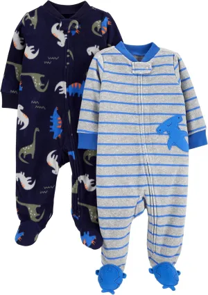 Simple Joys by Carter's Baby Boys' 2-Pack Fleece Footed Sleep and Play