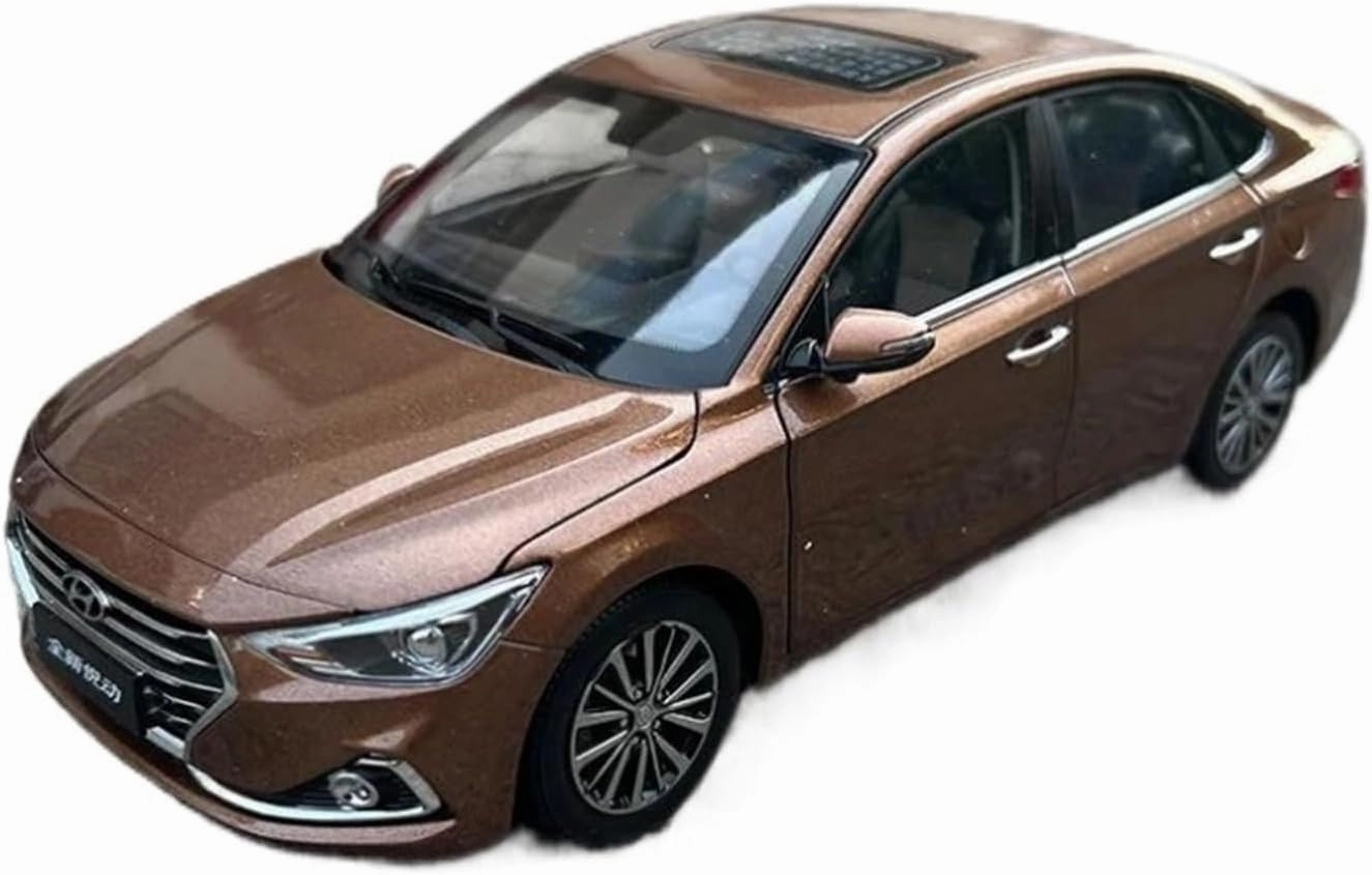 Simulation Car Model 1:18 for Hyundai Elentra Celesta Simulation Car Model Collection Display Home Decoration Mini Vehicles Toys(Brown)