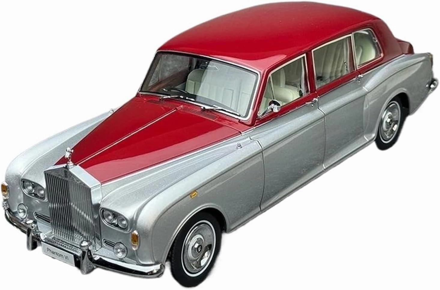 Simulation Car Model 1：18 for Rolls-Royce Sixth Generation Phantom VI Classic Simulation Alloy Car Model Souvenir Mini Vehicles Toys(Red)