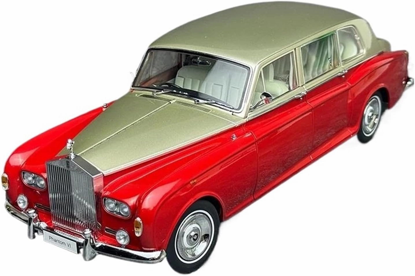 Simulation Car Model 1：18 for Rolls-Royce Sixth Generation Phantom VI Classic Simulation Alloy Car Model Souvenir Mini Vehicles Toys(Red)