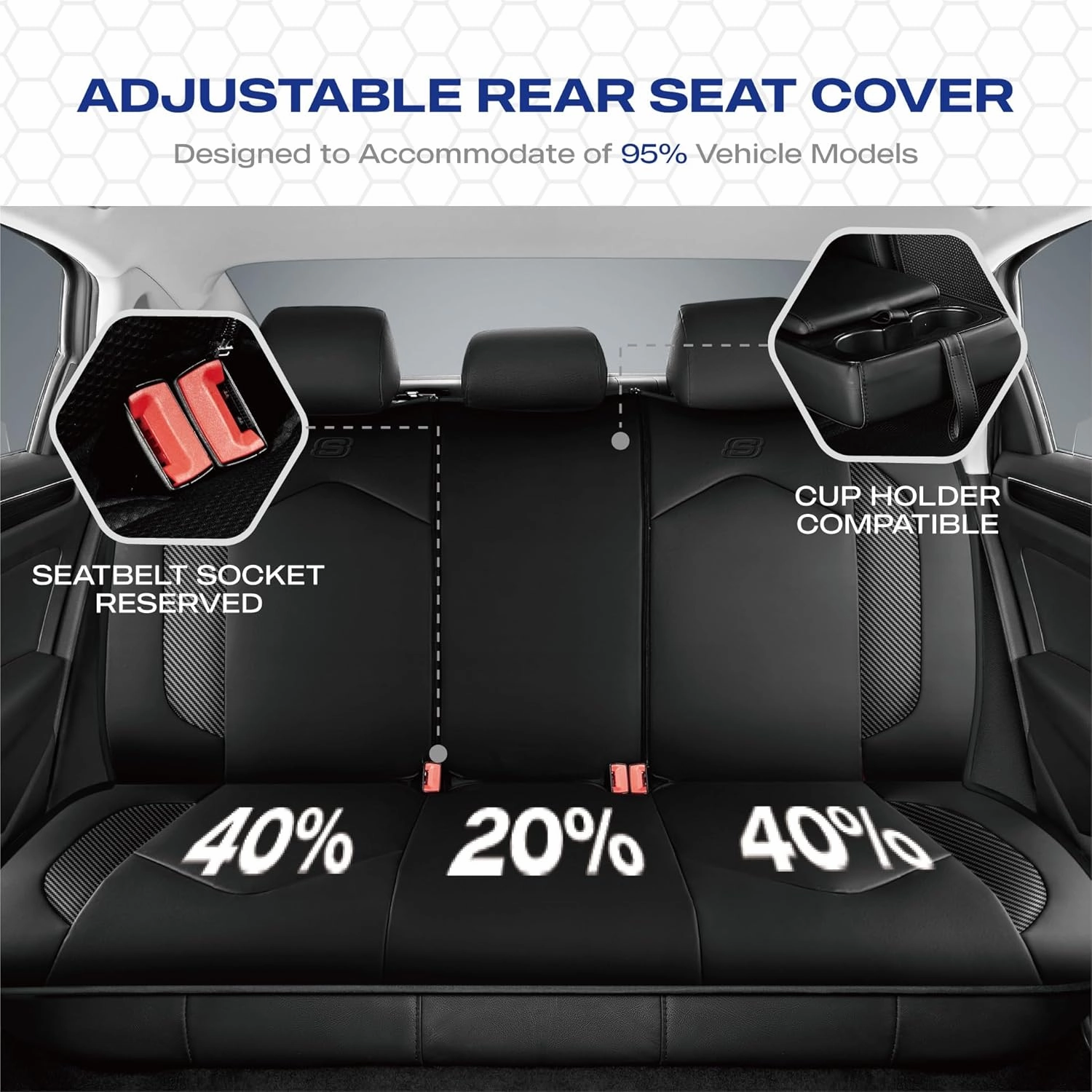 Skechers Memory Foam Car Seat Covers, Leather High Back Seat Covers Quilting Design,Waterproof Sports Car Seat Covers Full Sets,Airbag Compatible, Universal Fit for Most Cars, SUVs,Trucks,Black