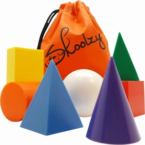 Skoolzy Jumbo 3D Shapes for Teaching 7 pcs - Geometric Shapes - 3D Shapes Manipulatives - Geometric Shapes for Classroom Age 3 