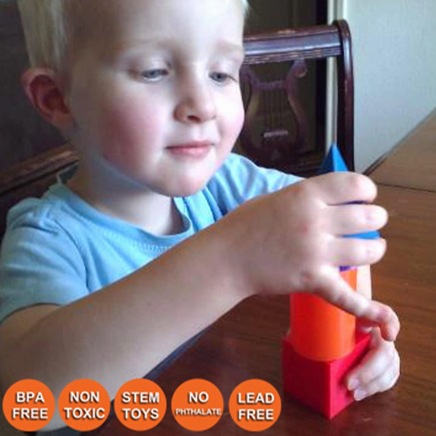 Skoolzy Jumbo 3D Shapes for Teaching 7 pcs - Geometric Shapes - 3D Shapes Manipulatives - Geometric Shapes for Classroom Age 3 