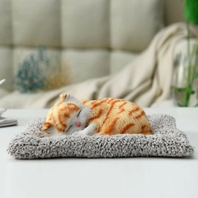Sleeping Cat Plush Toy with Realistic Sound