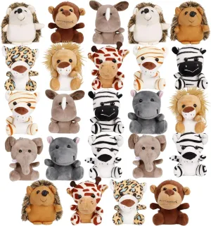 Small Stuffed Animals Bulk, 24 Pieces Cute Plushies, 4.5 Inch Mini Forest Animal Plush Toys, Party Favors, Stocking Stuffers for Kids