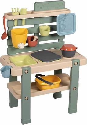 Smoby Life Mud Kitchen Game with 11 Accessories Anti-UV Treated Recycled Material from 3 Years and Above Made in France