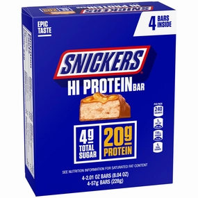 SNICKERS Peanut & Caramel Hi Protein Bar, 8.04 oz, 4 ct Box