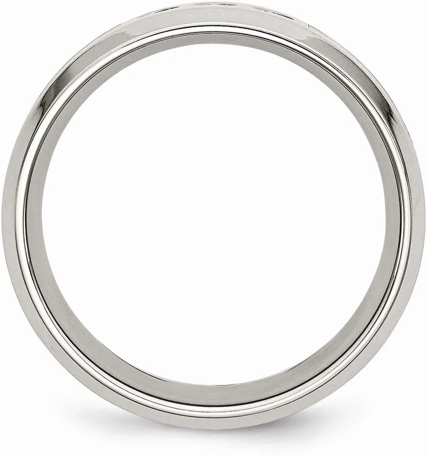 Solid Stainless Steel Camouflage 1/10ct. tw. Diamond 8mm Men's Wedding Band Ring